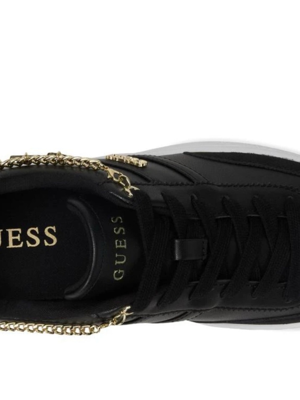 GUESS Black Sneakers with Gold Charm Chain - Picture 13 of 16